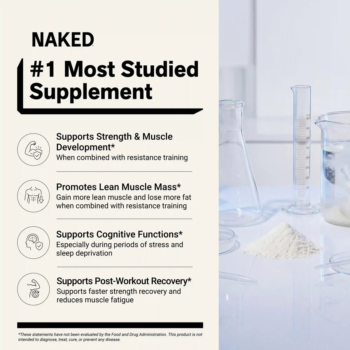 Creatine Monohydrate Powder | Naked Creatine - 1.1LB