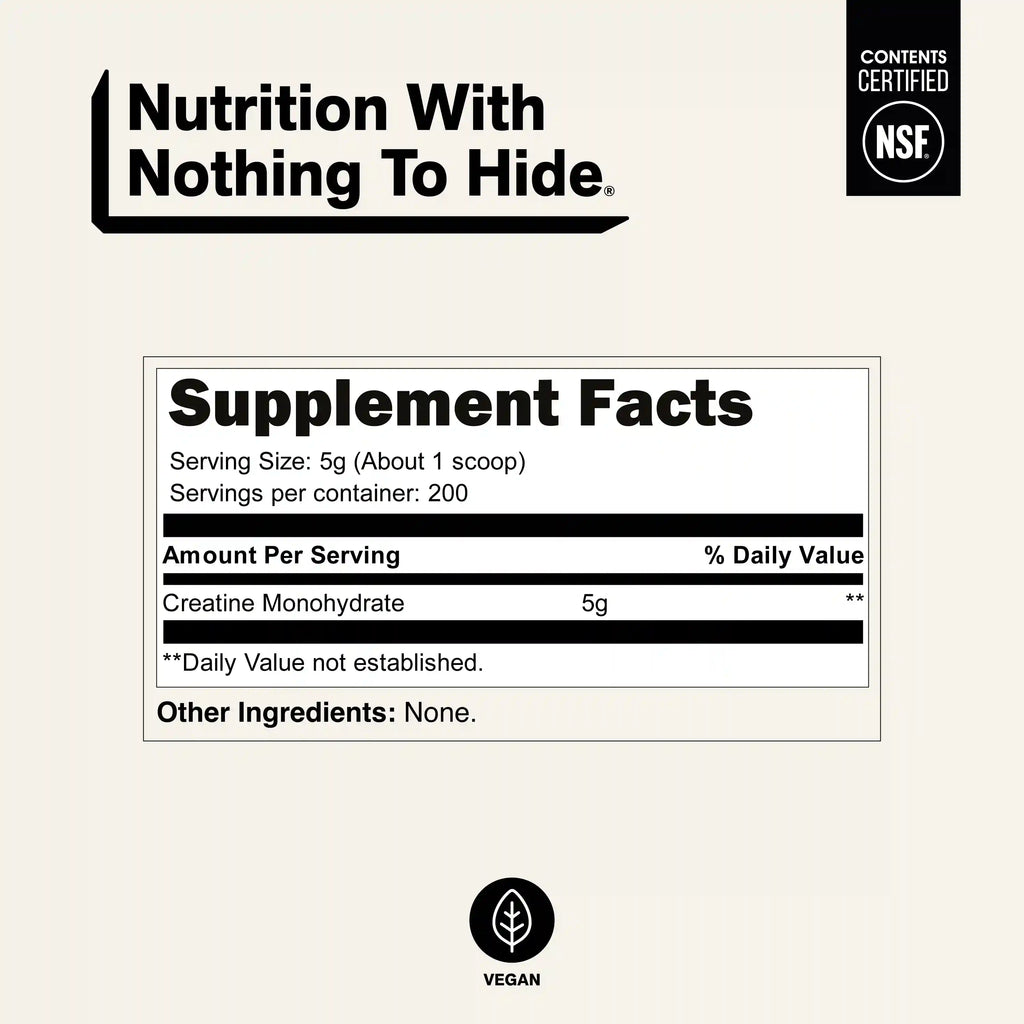 Creatine Monohydrate Powder | Naked Creatine - 2.2LB