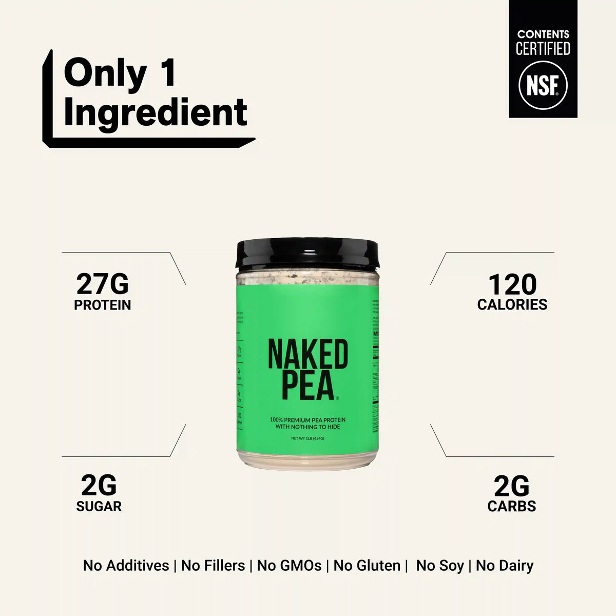 Pea Protein Powder 1lb | Naked Pea - 1lb